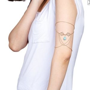 Upper arm wrap jewel gold bracelet